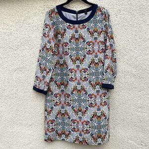 J Crew Misty Fog Floral Shift Dress 2 Kaleidoscope